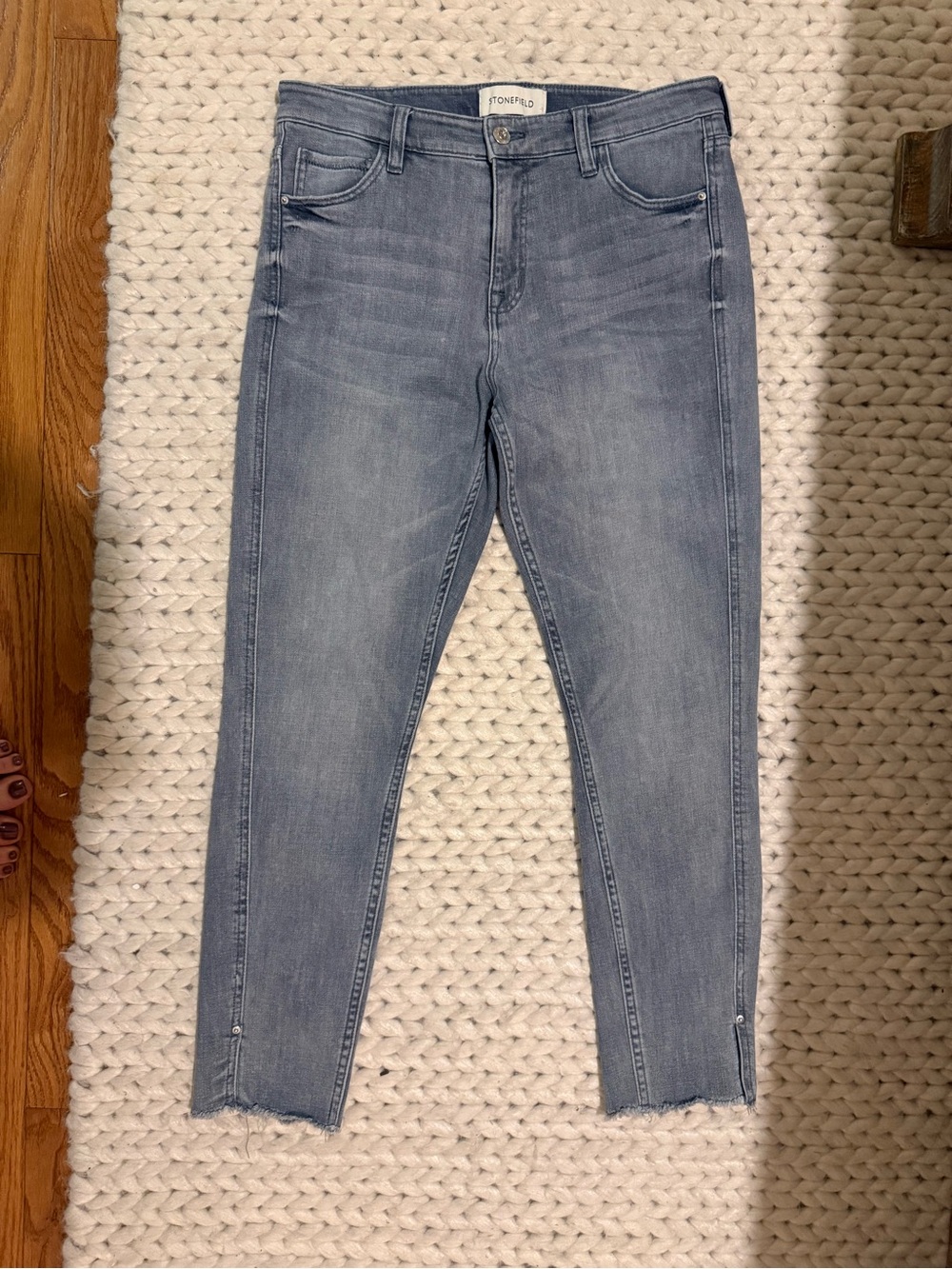 Stonefield Conrad Ankle High Rise Skinny Jeans Gray 30x27